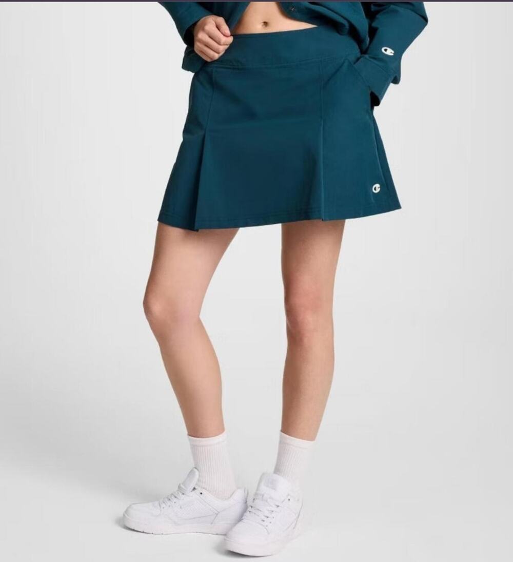 Champion NWT Women's Size 2 Teal Blue-Green Skort Pockets Side Zip Preppy